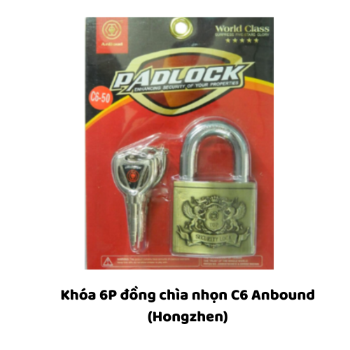 Khóa 6P đồng chìa nhọn C6 Anbound (Hongzhen)