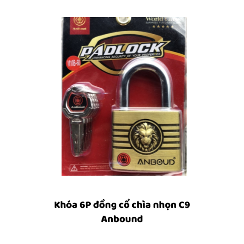 Khóa 6P đồng cổ chìa nhọn C9 Anbound