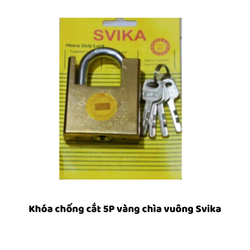 Khóa chống cắt 5P vàng chìa vuông Svika