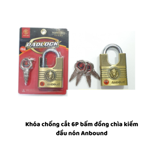 Khóa chống cắt 6P bấm đồng chìa kiếm đầu nón Anbound