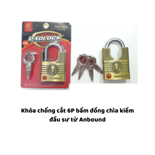 Khóa chống cắt 6P bấm đồng chìa kiếm đầu sư tử Anbound