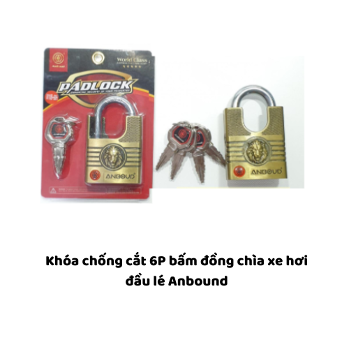 Khóa chống cắt 6P bấm đồng chìa xe hơi đầu lé Anbound