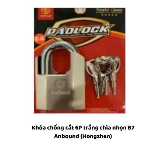 Khóa chống cắt 6P trắng chìa nhọn B7 Anbound (Hongzhen)