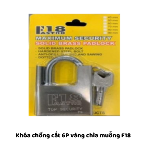 Khóa chống cắt 6P vàng chìa muỗng F18