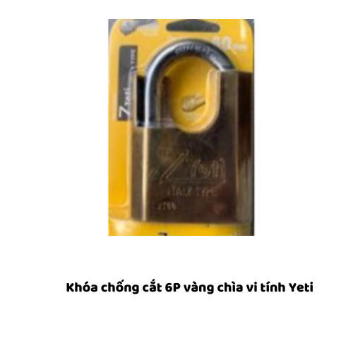 Khóa chống cắt 6P vàng chìa vi tính Yeti