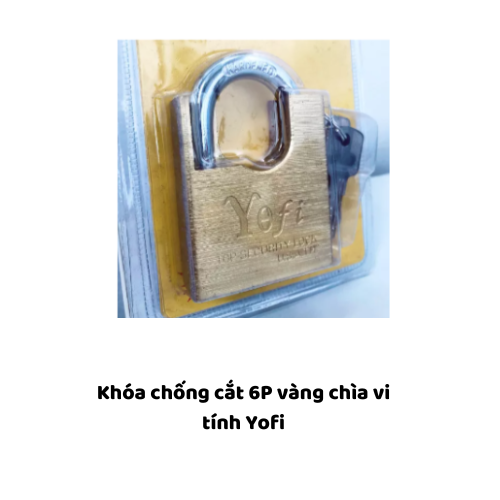 Khóa chống cắt 6P vàng chìa vi tính Yofi