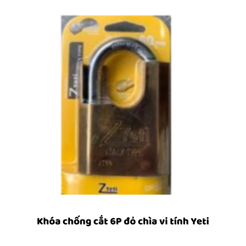 Khóa chống cắt 6P đỏ chìa vi tính Yeti