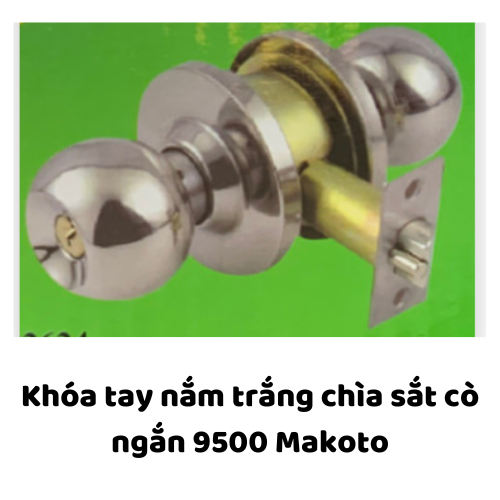 Khóa tay nắm trắng chìa sắt cò ngắn 9500 Makoto