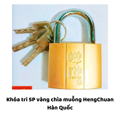 Khóa tri 5P vàng chìa muỗng HengChuan Hàn Quốc