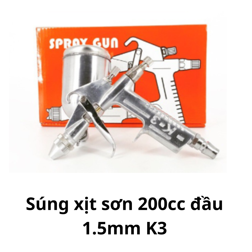 Súng xịt sơn 200cc đầu 1.5mm K3