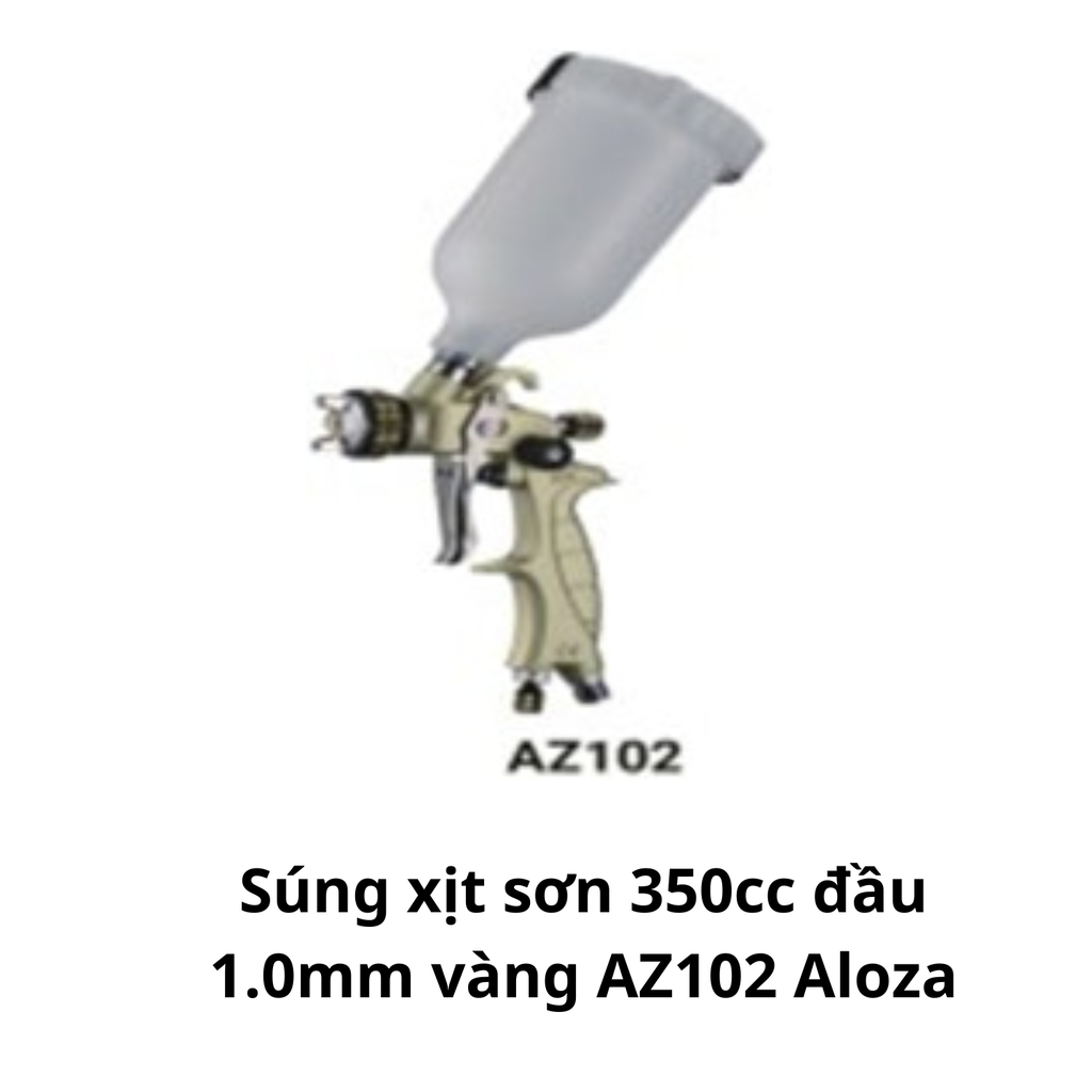 Súng xịt sơn 350cc đầu 1.0mm vàng AZ102 Aloza