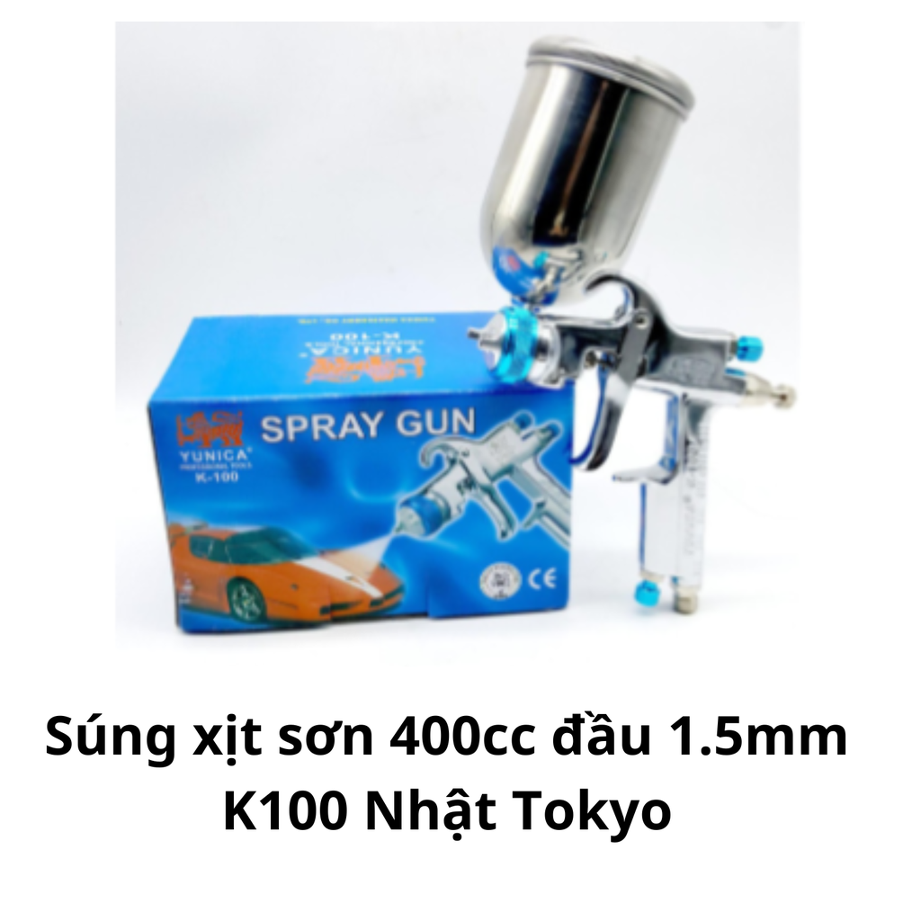 Súng xịt sơn 400cc đầu 1.5mm K100 Nhật Tokyo