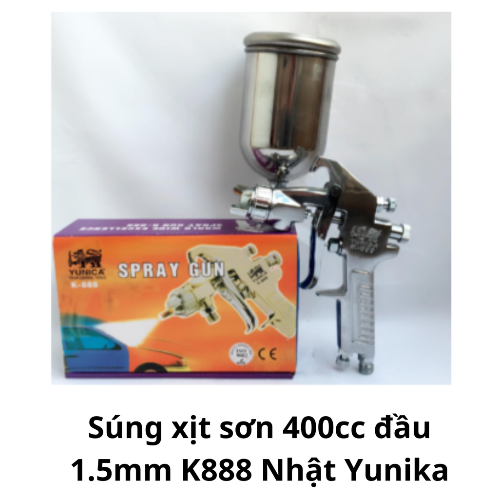 Súng xịt sơn 400cc đầu 1.5mm K888 Nhật Yunika