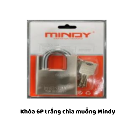 Khóa 6P trắng chìa muỗng Mindy