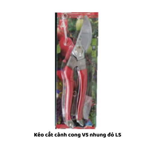 Kéo cắt cành cong V5 nhung đỏ LS