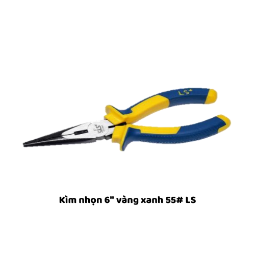 Kìm nhọn 6" vàng xanh 55# LS