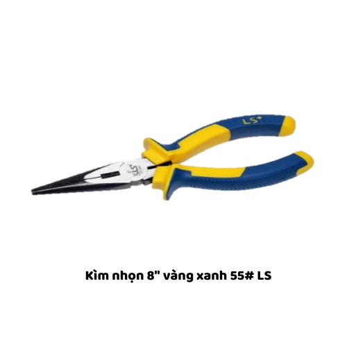 Kìm nhọn 8" vàng xanh 55# LS