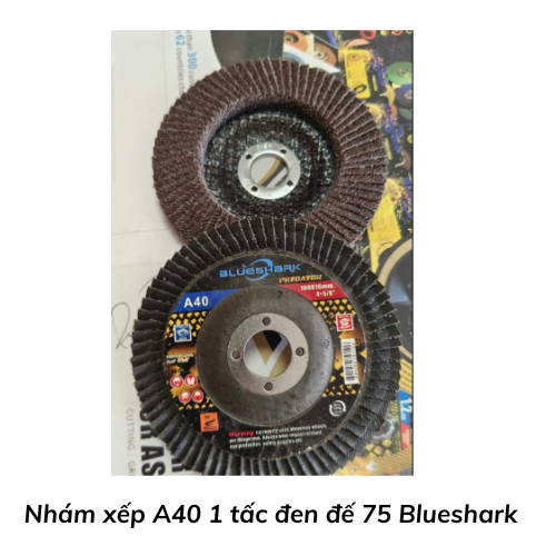 Nhám xếp A40 1 tấc đen đế 75 Blueshark