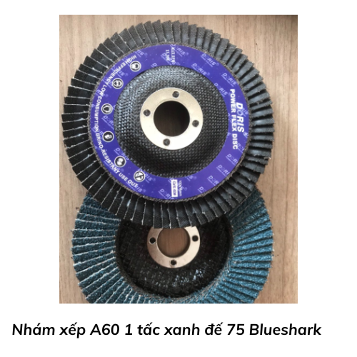 Nhám xếp A60 1 tấc xanh đế 75 Blueshark