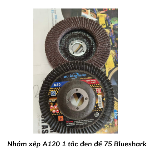 Nhám xếp A120 1 tấc đen đế 75 Blueshark