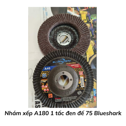 Nhám xếp A180 1 tấc đen đế 75 Blueshark