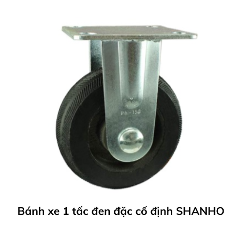 Bánh xe 1 tấc đen đặc cố định SHANHO