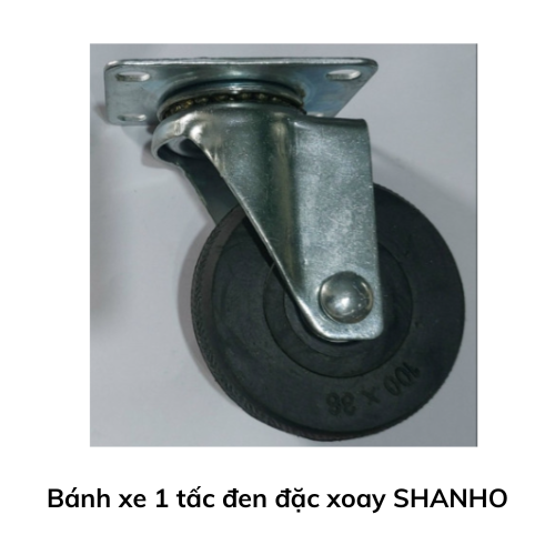 Bánh xe 1 tấc đen đặc xoay SHANHO