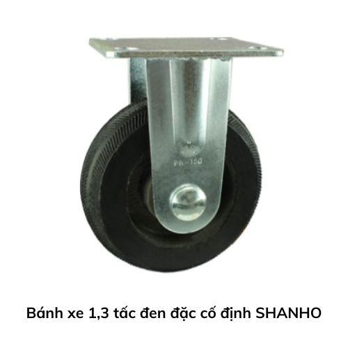 Bánh xe 1,3 tấc đen đặc cố định SHANHO