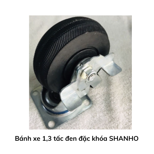 Bánh xe 1,3 tấc đen đặc khóa SHANHO