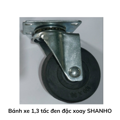 Bánh xe 1,3 tấc đen đặc xoay SHANHO