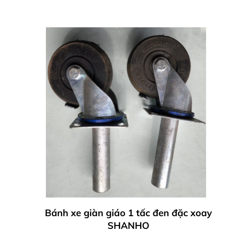 Bánh xe giàn giáo 1 tấc đen đặc xoay SHANHO