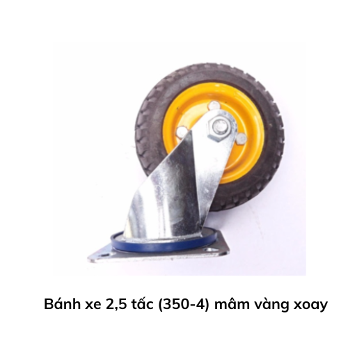 Bánh xe 2,5 tấc (350-4) mâm vàng xoay