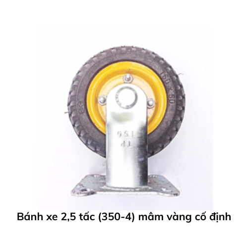 Bánh xe 2,5 tấc (350-4) mâm vàng cố định