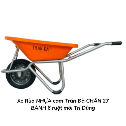 Xe Rùa NHỰA cam Trần Đà CHÂN 27 BÁNH 6 ruột mới Trí Dũng