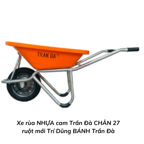 Xe rùa NHỰA cam Trần Đà CHÂN 27 ruột mới Trí Dũng BÁNH Trần Đà