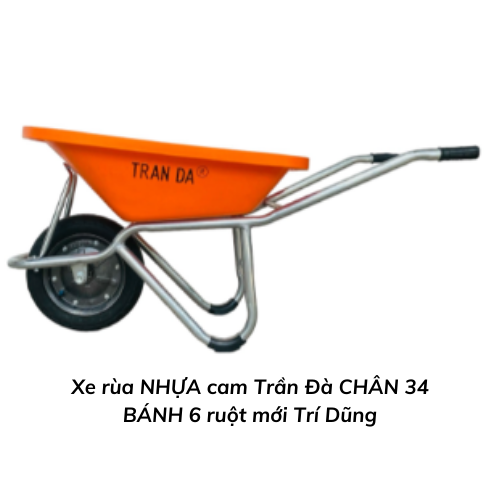 Xe rùa NHỰA cam Trần Đà CHÂN 34 BÁNH 6 ruột mới Trí Dũng