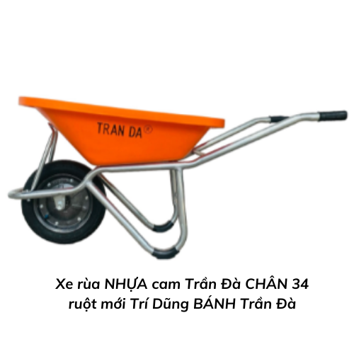 Xe rùa NHỰA cam Trần Đà CHÂN 34 ruột mới Trí Dũng BÁNH Trần Đà