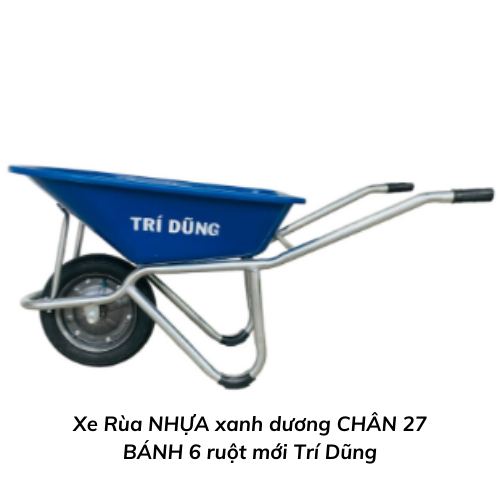 Xe Rùa NHỰA xanh dương CHÂN 27 BÁNH 6 ruột mới Trí Dũng