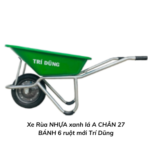 Xe Rùa NHỰA xanh lá A CHÂN 27 BÁNH 6 ruột mới Trí Dũng