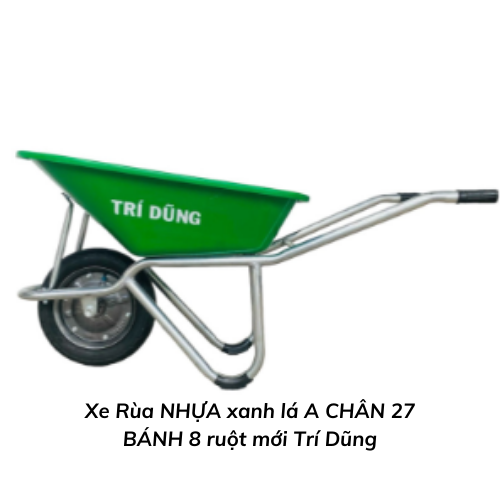 Xe Rùa NHỰA xanh lá A CHÂN 27 BÁNH 8 ruột mới Trí Dũng