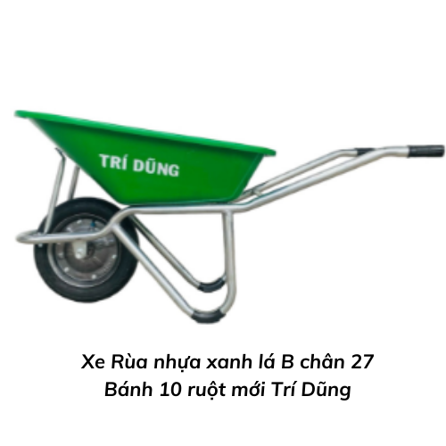 Xe Rùa NHỰA xanh lá B CHÂN 27 BÁNH 10 ruột mới Trí Dũng