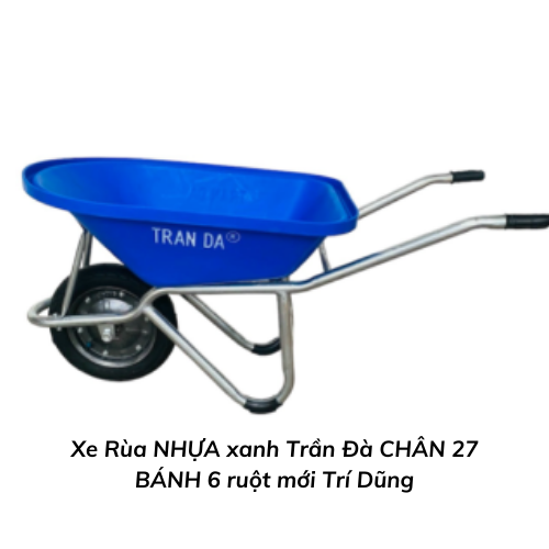 Xe Rùa NHỰA xanh Trần Đà CHÂN 27 BÁNH 6 ruột mới Trí Dũng