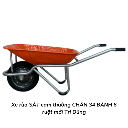 Xe rùa SẮT cam thường CHÂN 34 BÁNH 6 ruột mới Trí Dũng