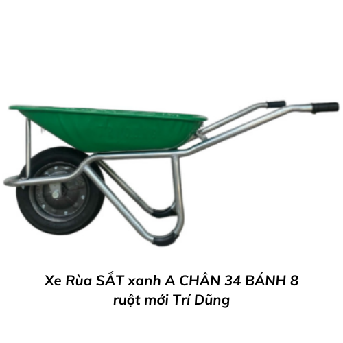 Xe Rùa SẮT xanh A CHÂN 34 BÁNH 8 ruột mới Trí Dũng