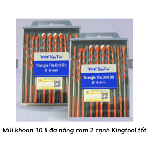 Mũi khoan 10 li đa năng cam 2 cạnh Kingtool tốt