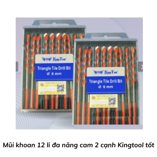 Mũi khoan 12 li đa năng cam 2 cạnh Kingtool tốt