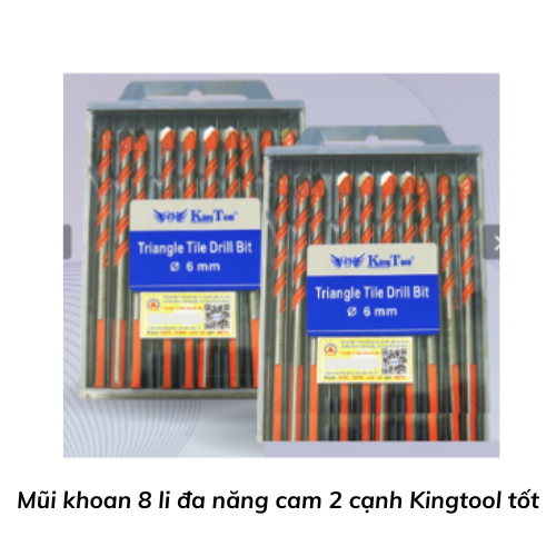 Mũi khoan 8 li đa năng cam 2 cạnh Kingtool tốt