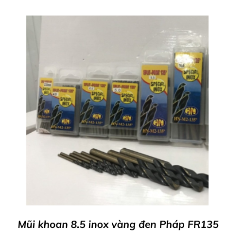 Mũi khoan 8.5 inox vàng đen Pháp FR135