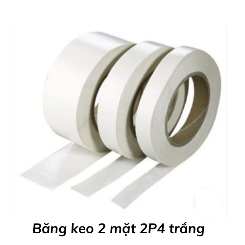 Băng keo 2 mặt 2P4 trắng 