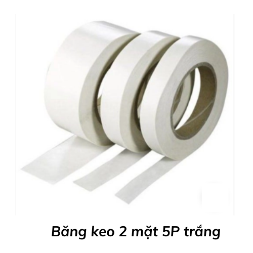 Băng keo 2 mặt 5P trắng 